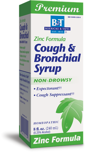 Bt Cough Bronchial Syrup Zinc Formula - Boericke & Tafel - Cough & Bronchial Syrup (337x600), Png Download