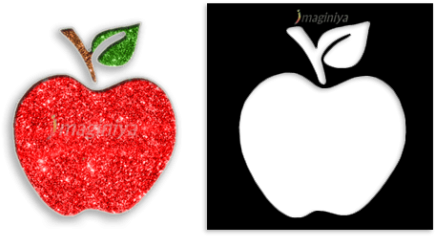 Apple Stencil - Apple Glitter Tattoo (458x458), Png Download