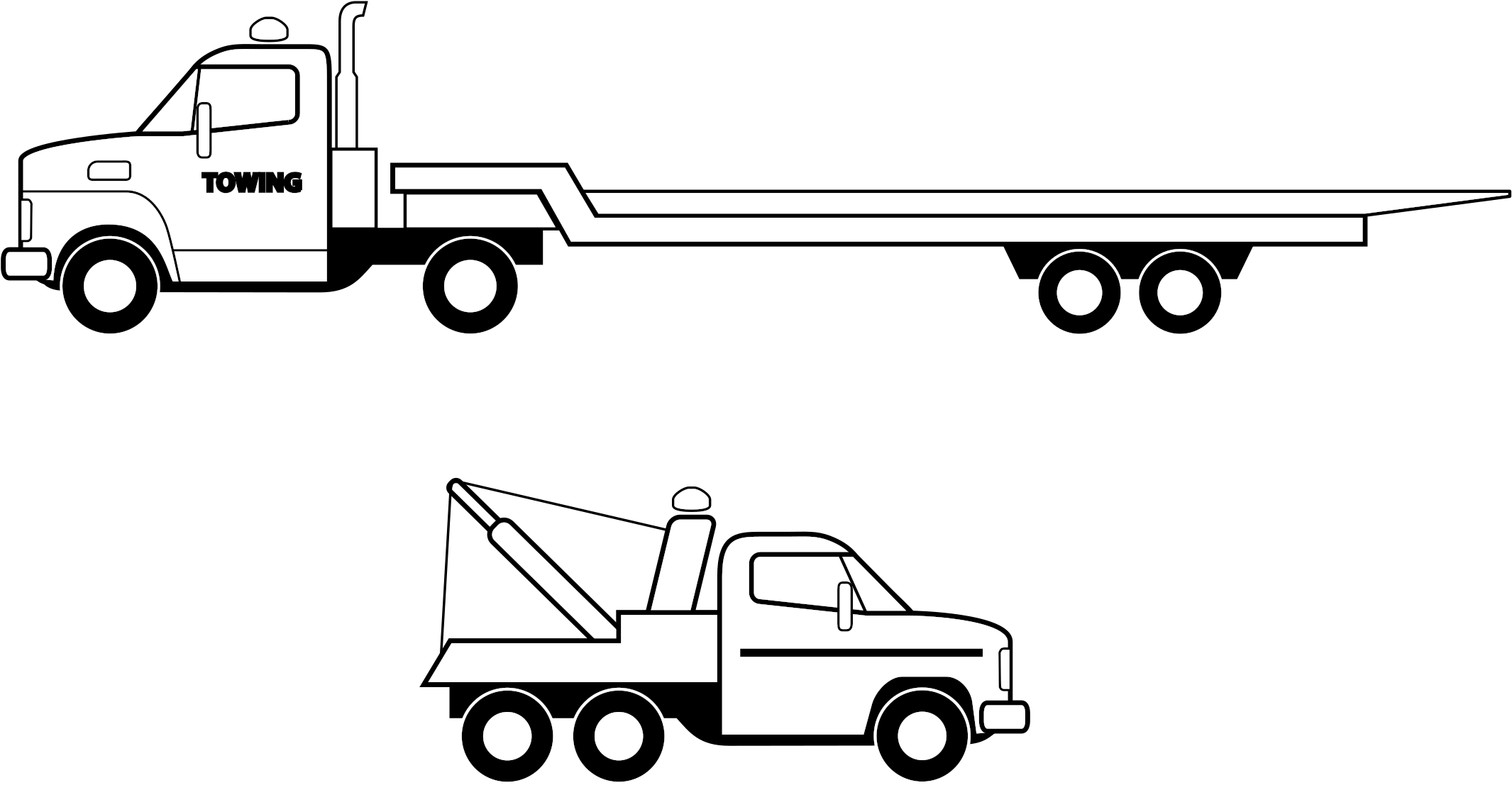 Big Image - Flatbed Tow Truck Png (2400x1316), Png Download