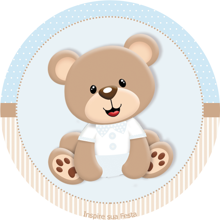 Kit Festa Pronta Para Chá De Bebê Tema Ursinho - Teddy Bear Png For Baby (827x827), Png Download