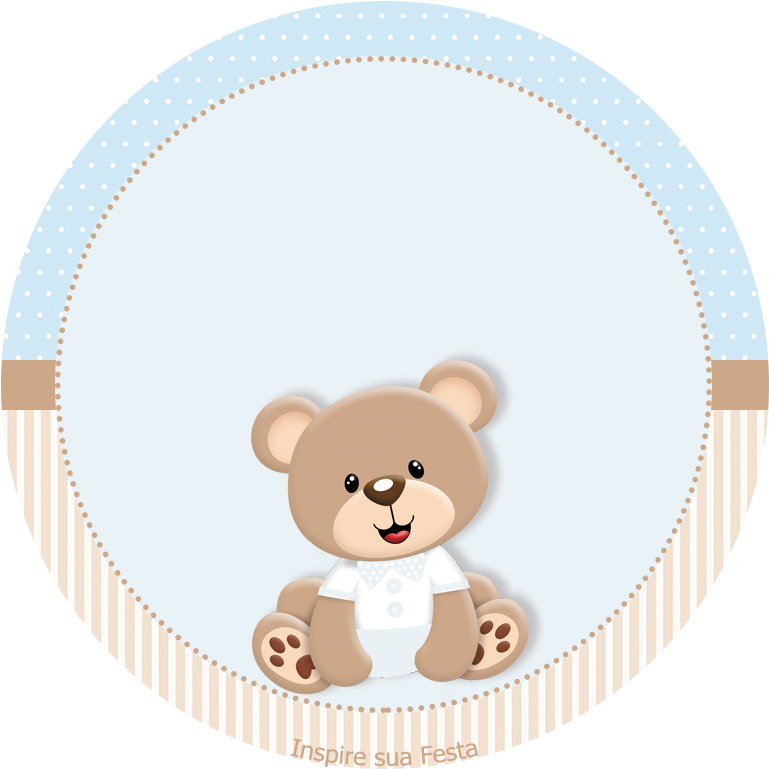 Ursinho Bege Com Azul - Teddy Bear Png For Baby (827x827), Png Download