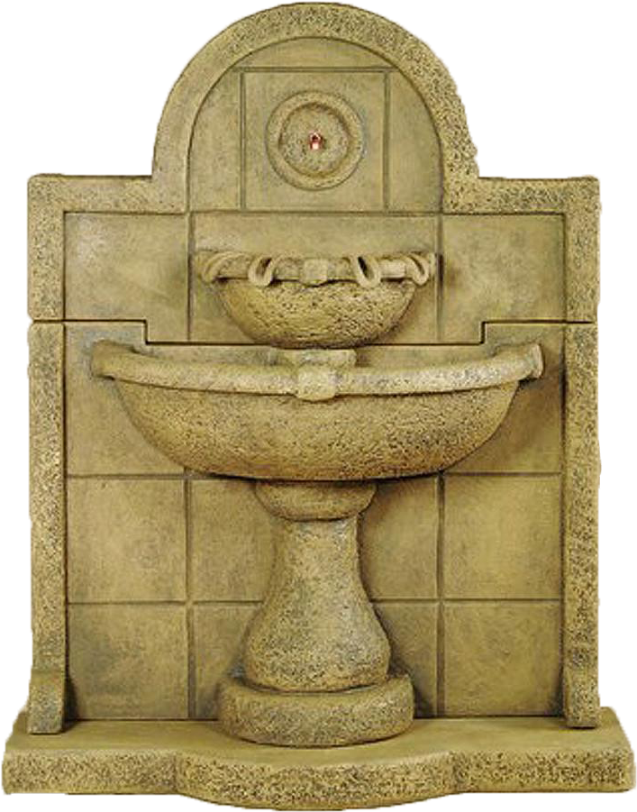 Terme Del Foro Wall Cast Stone Outdoor Water Fountain - Fountain (750x1000), Png Download