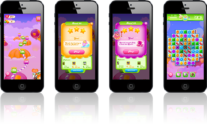 Candy Crush Jelly Saga Ui - Iphone (724x433), Png Download