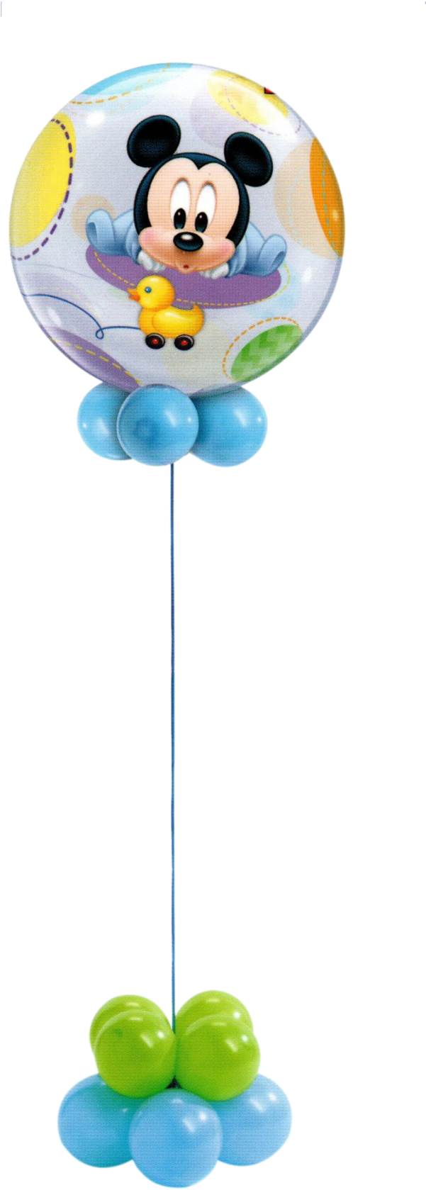 Mickey Mouse Baby Bubble - 22" Single Bubble Baby Mickey - Mylar Balloons Foil (600x1766), Png Download