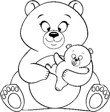 Desenho De Mãe Ursa Ursinho Para Colorir - Ositos Cariñositos Bebes Para Colorear (600x470), Png Download