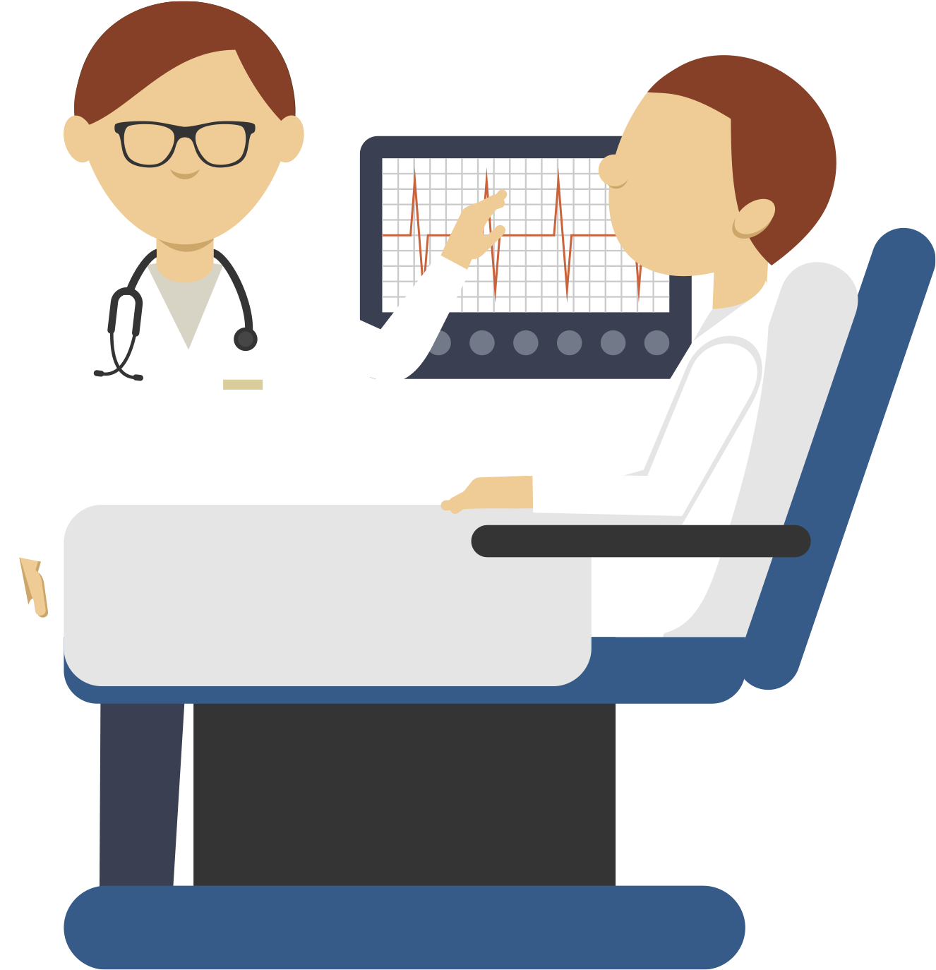 Paciente Y Médico En Pantalla Con Resultados - Physician (1500x1500), Png Download