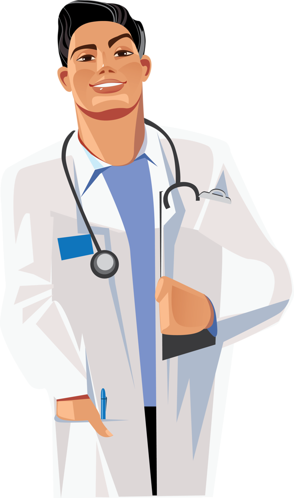 Médico, Hospital, Doentes E Etc - Cartoon Medico Png (604x1024), Png Download