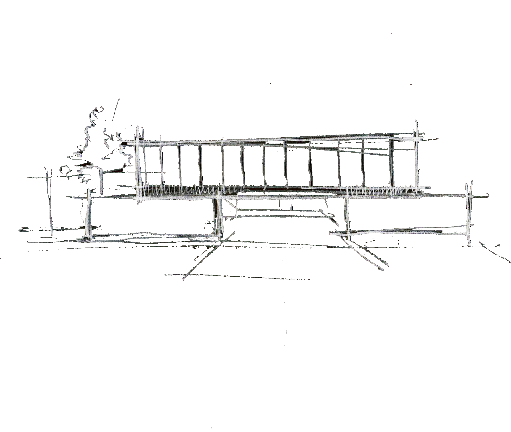 Frosted Glass House Sketch - Technical Drawing (1864x1456), Png Download
