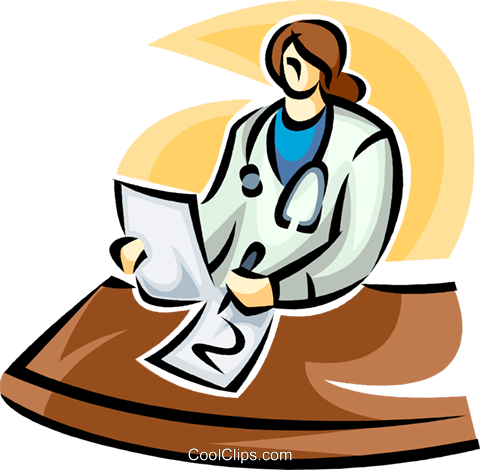 Doctor Writing A Report Royalty Free Vector Clip Art - Médico Escrevendo Png (480x470), Png Download