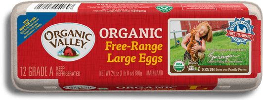 Large Eggs, One Dozen - Organic Valley Milk (582x388), Png Download