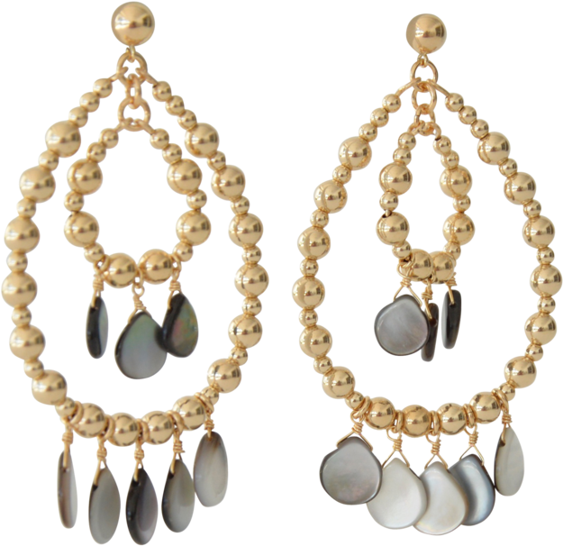 Mother Of Pearl Chandelier Earrings - Earrings (690x690), Png Download