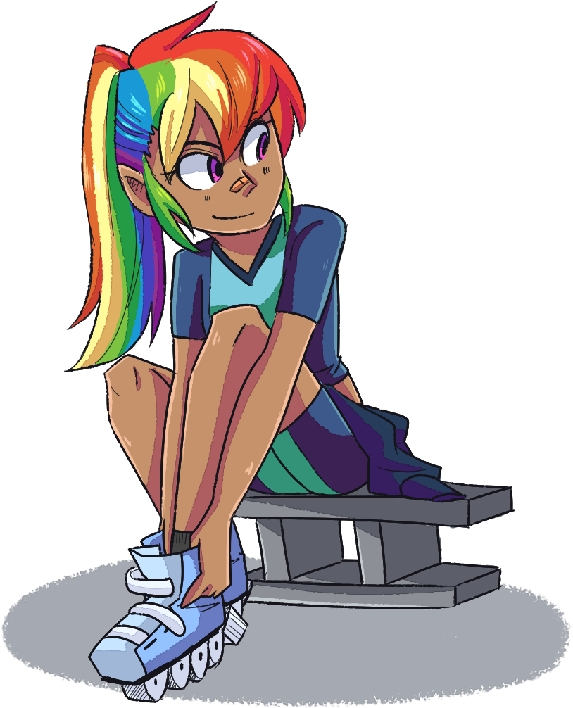 Looji, Bandaid, Cinder Block, Human, Humanized, Rainbow - Cartoon (857x1043), Png Download