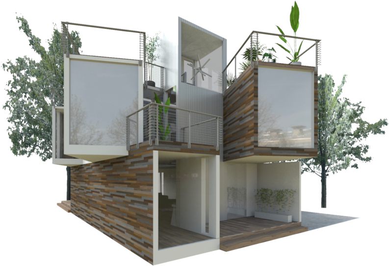 Rooftop Deck Sketch - Construction (1000x563), Png Download