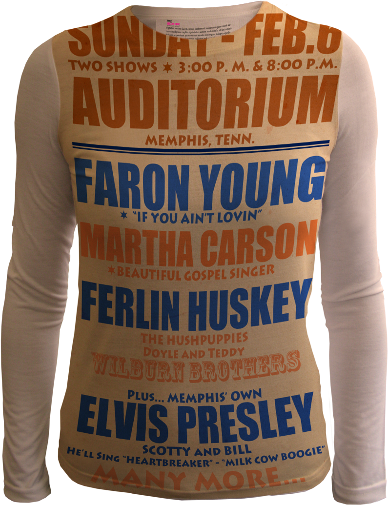 Elvis Vintage Women Peach - Long-sleeved T-shirt (800x1101), Png Download