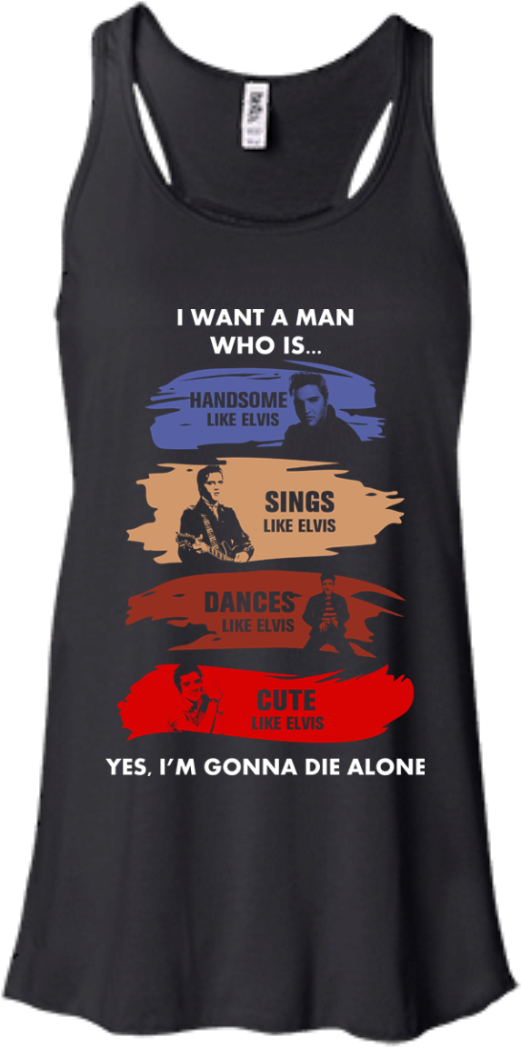 Elvis Presley - Greatdanecompany Autism Love Ladies Flowy Racerback (1155x1155), Png Download