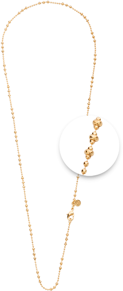 Nikki Lissoni Gold Plated Beaded Chain For Any Coin - Necklace (600x600), Png Download