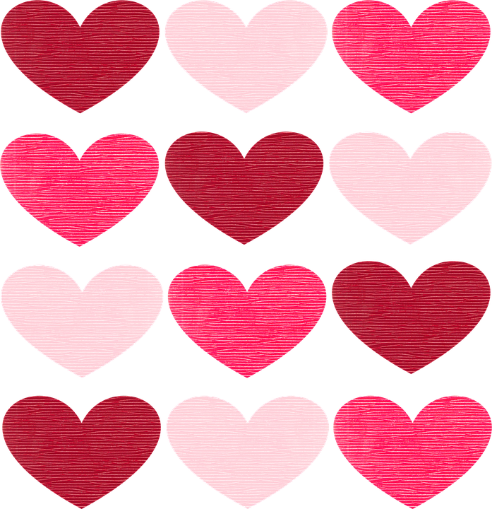 Valentine, Valentine's Day, Hearts, Fabric, Pink, Pale - Valentine's Day Hearts (697x720), Png Download