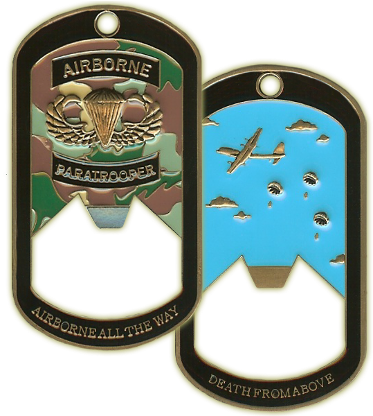 Airborne Paratrooper Dog Tag Bottle Opener - Paratrooper Dog Tag (559x599), Png Download