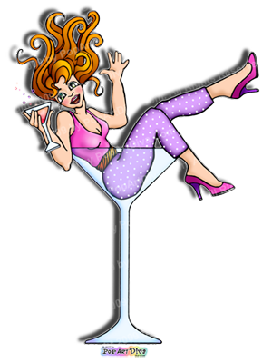 Glasses Clipart Martini - Girl In Cocktail Glass (300x400), Png Download