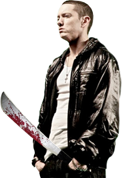 Share This Image - Eminem With A Knife (407x592), Png Download