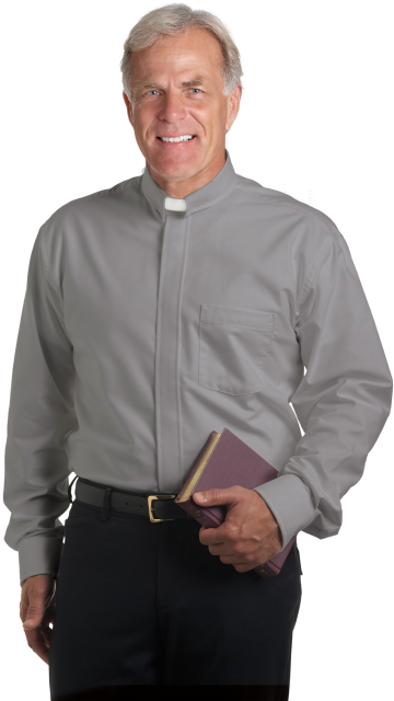 Gray Tab Collar Clergy Shirt - Long Sleeve Tab Collar From Murphy (385x640), Png Download