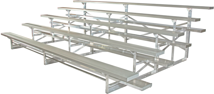 5 Row Bleachers - Aluminium (800x398), Png Download