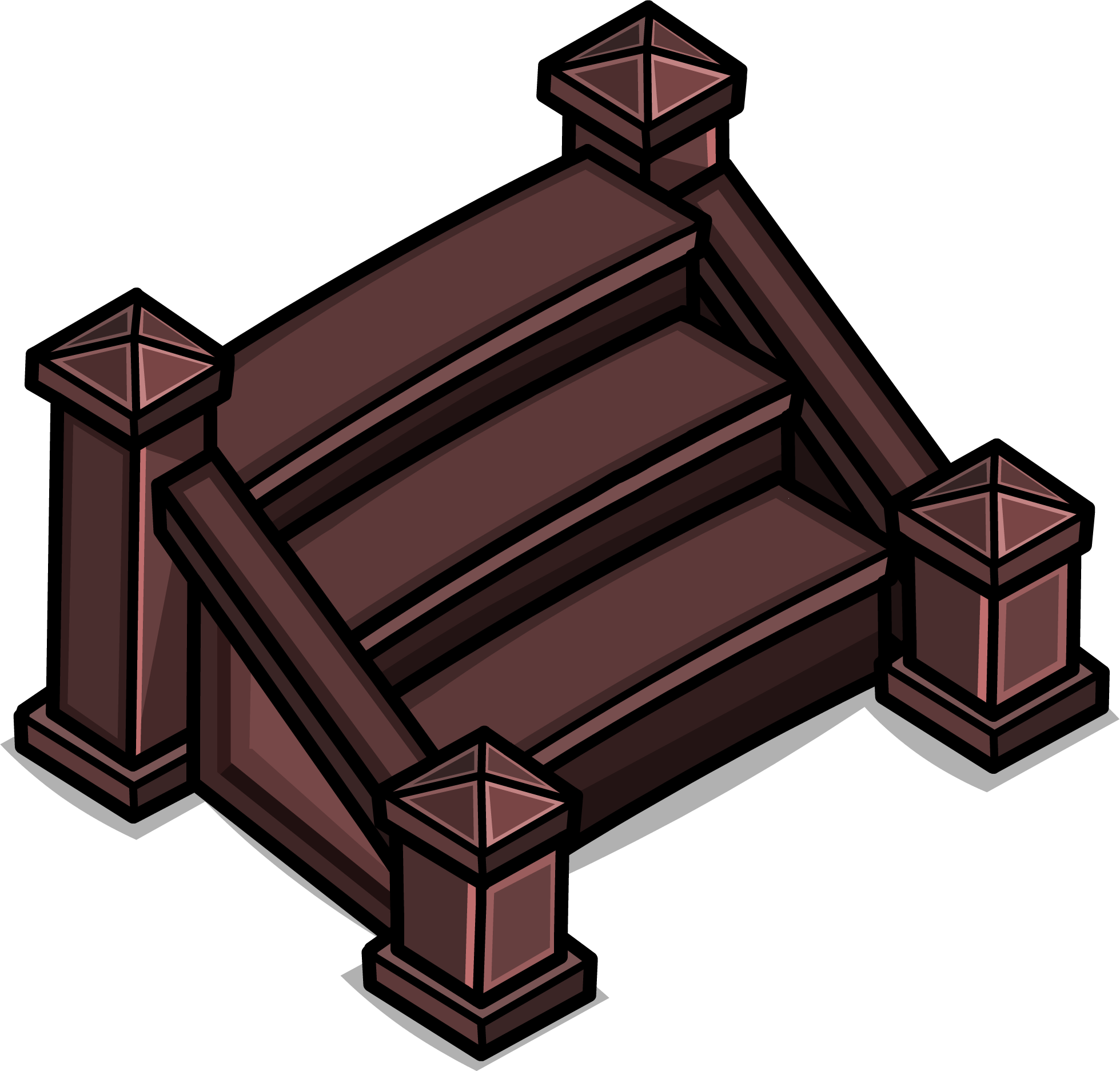 Monster Bleachers Ig - Club Penguin Stairs Furniture (1959x1874), Png Download
