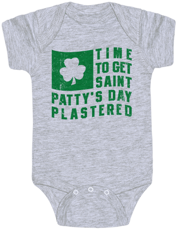 Time To Get Saint Patty's Day Plastered Baby - Dnd Baby Onesie (484x484), Png Download