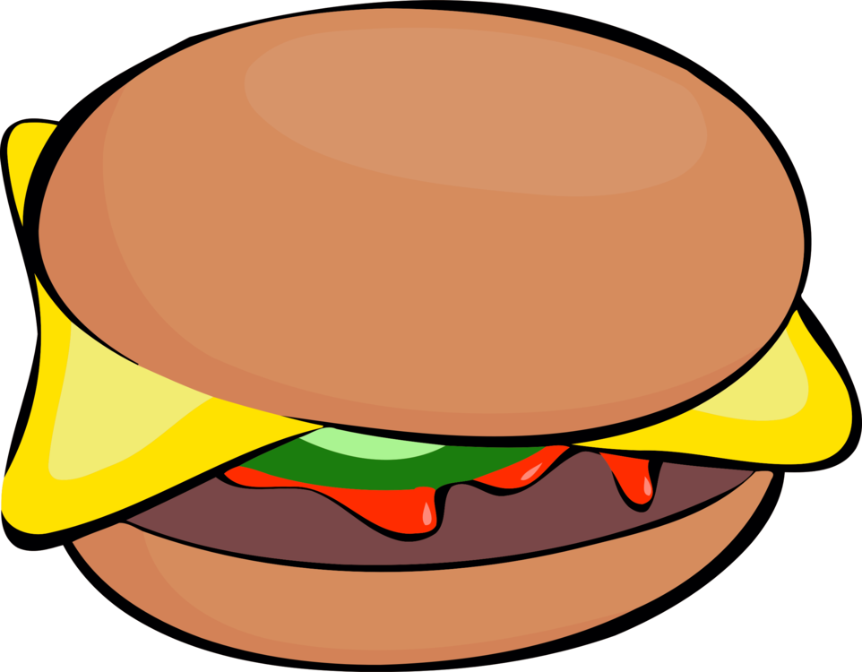 Cheeseburger Hamburger Sandwich Patty Bread - Burger Clipart (962x750), Png Download