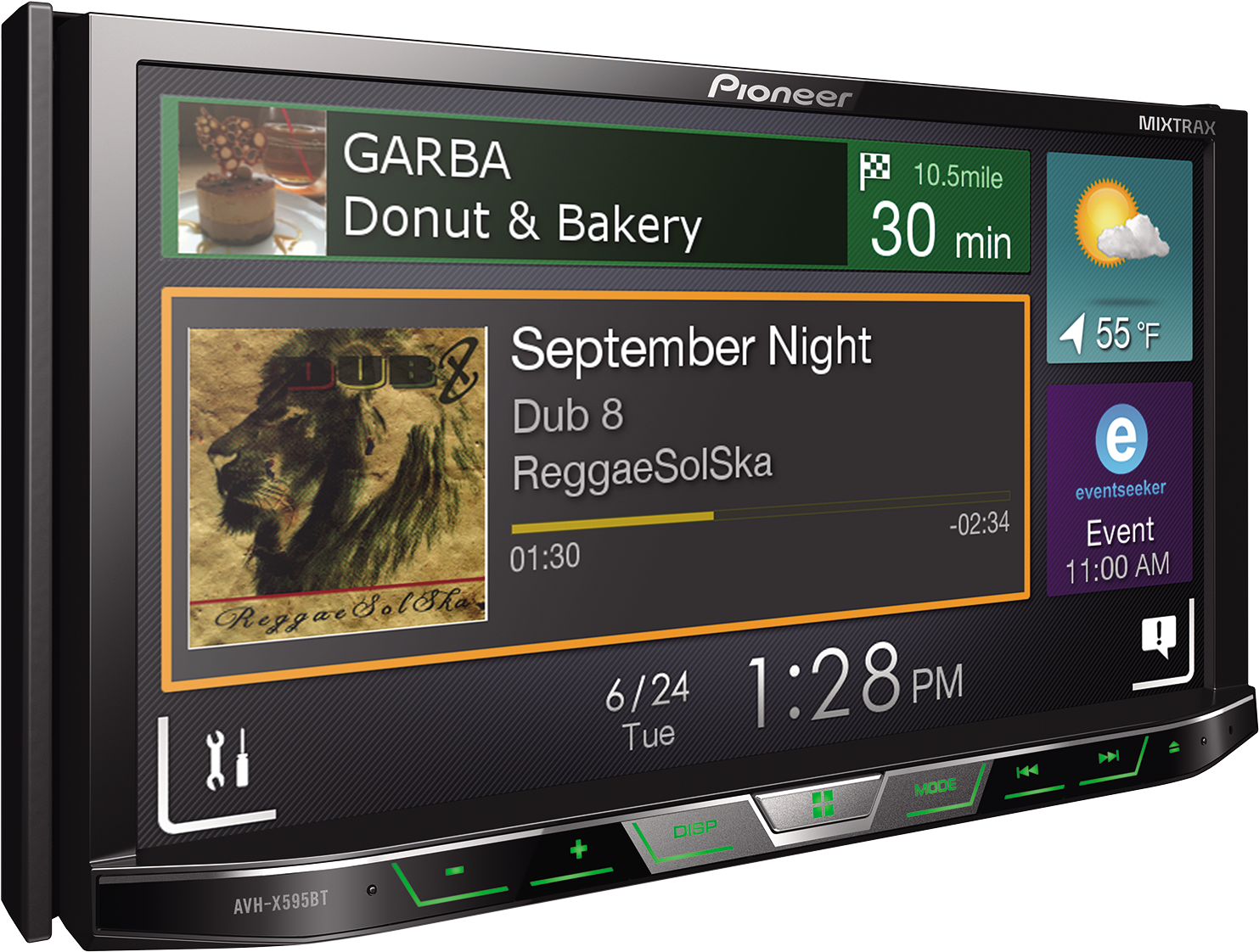Avh X595bt Double Din Dvd Multimedia Av Receiver With (1600x1239), Png Download