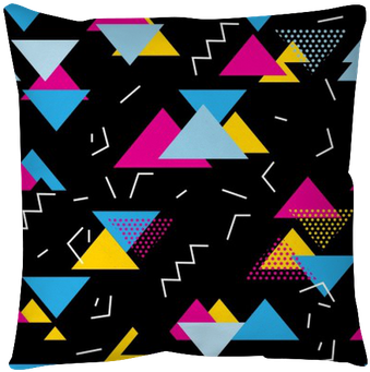 Download Seamless Geometric Pattern With Magenta Blue Yellow 80 S Patterns Full Size Png Image Pngkit