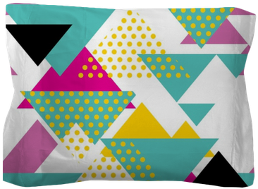 Seamless Geometric Pattern With Magenta, Green, Yellow - Fondos Geometricos 80 (400x400), Png Download