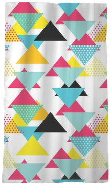 Seamless Geometric Pattern With Magenta, Blue, Yellow - Blue (400x400), Png Download