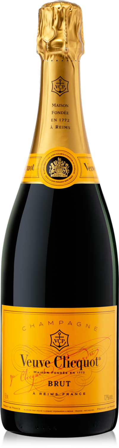Veuve Clicquot Brut Yellow Label - Veuve Clicquot Brut Champagne - 750 Ml Bottle (400x1513), Png Download