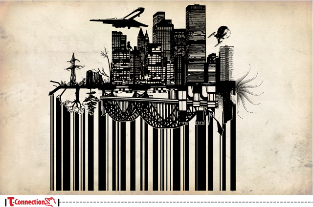Barcode City Vector File - Skyline (640x424), Png Download