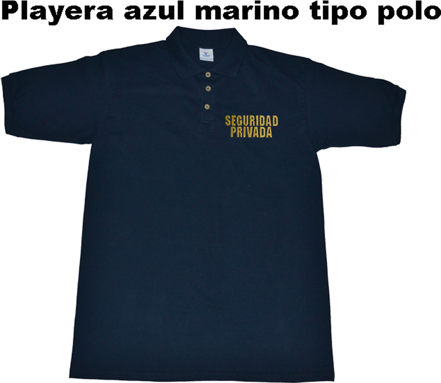 Playera Azul Marino Tipo Polo Bordado Seguridad Privada - Anuncie (950x773), Png Download