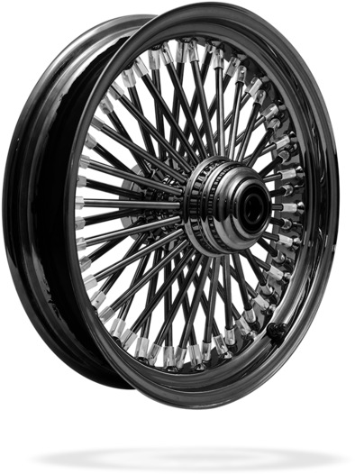5 Front Or Rear 50 Spoke Pre Staged Custom Motorcycle - 40 Black Spoke Wheels (600x600), Png Download