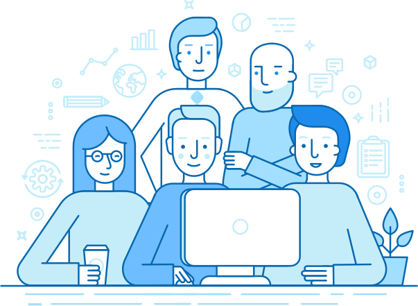 Illustration Of People Working - Illustration (603x441), Png Download