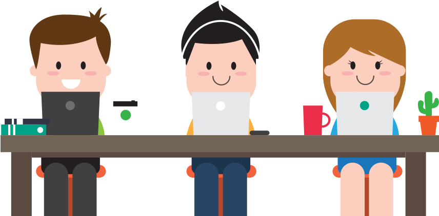 People - Students Working Png (855x771), Png Download