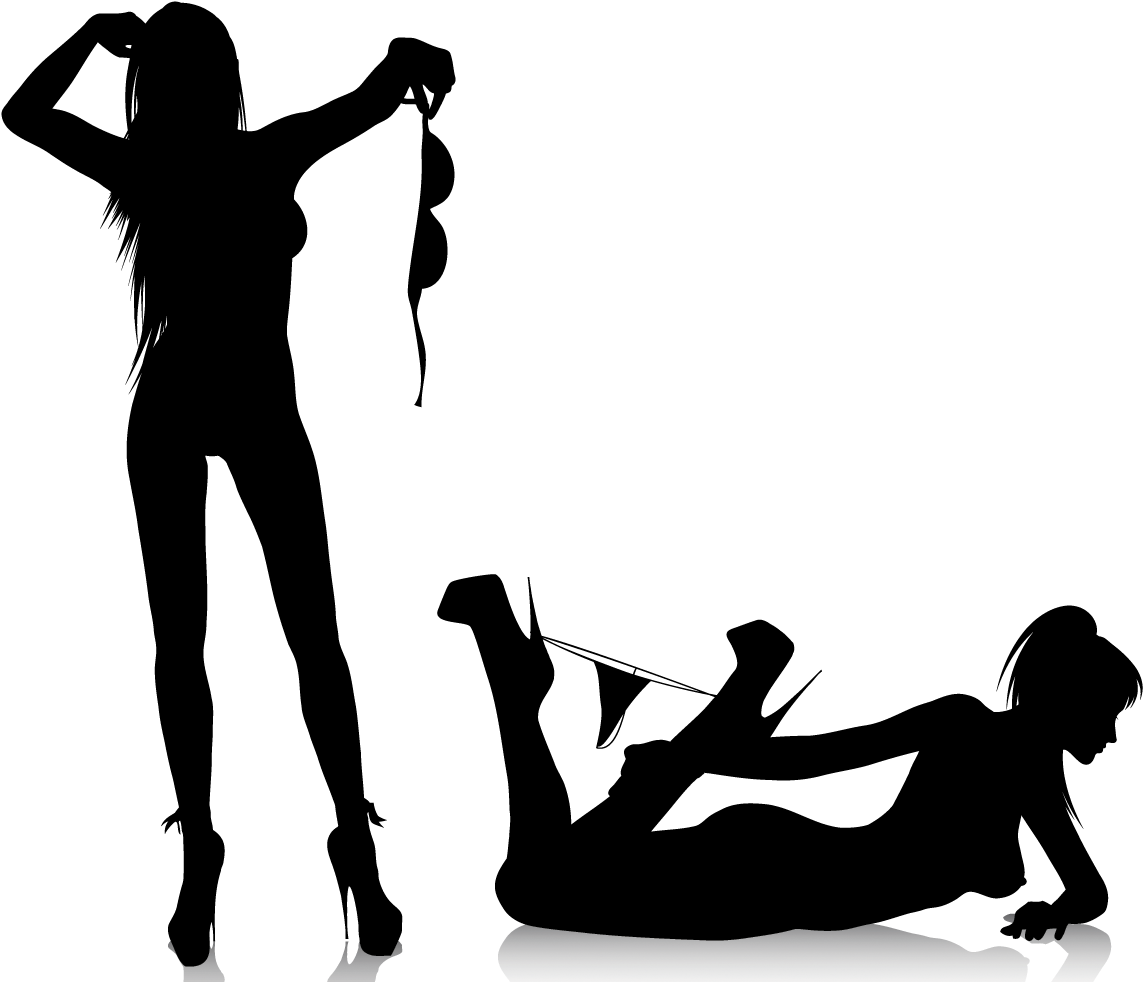 Girls Silhouettes Stress Effect - Pin Up Girl Silhouette Png (1280x1024), Png Download