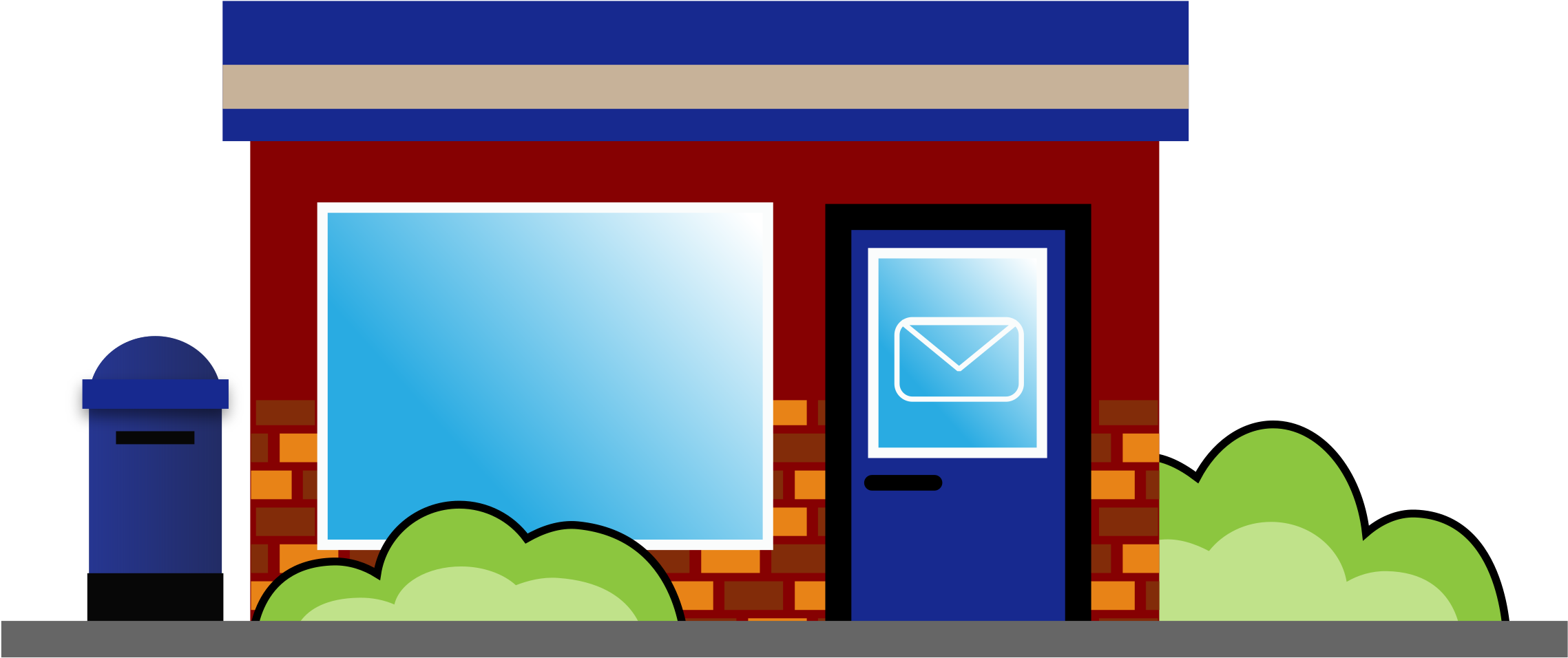 This Free Icons Png Design Of Post Office Usa (2400x1204), Png Download
