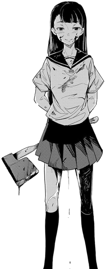 Black And White Blood Anime Girl (453x932), Png Download