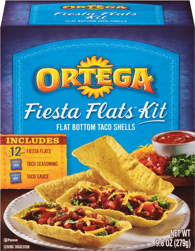 Fiesta Flats Taco Kit - Ortega Taco Kit (900x900), Png Download