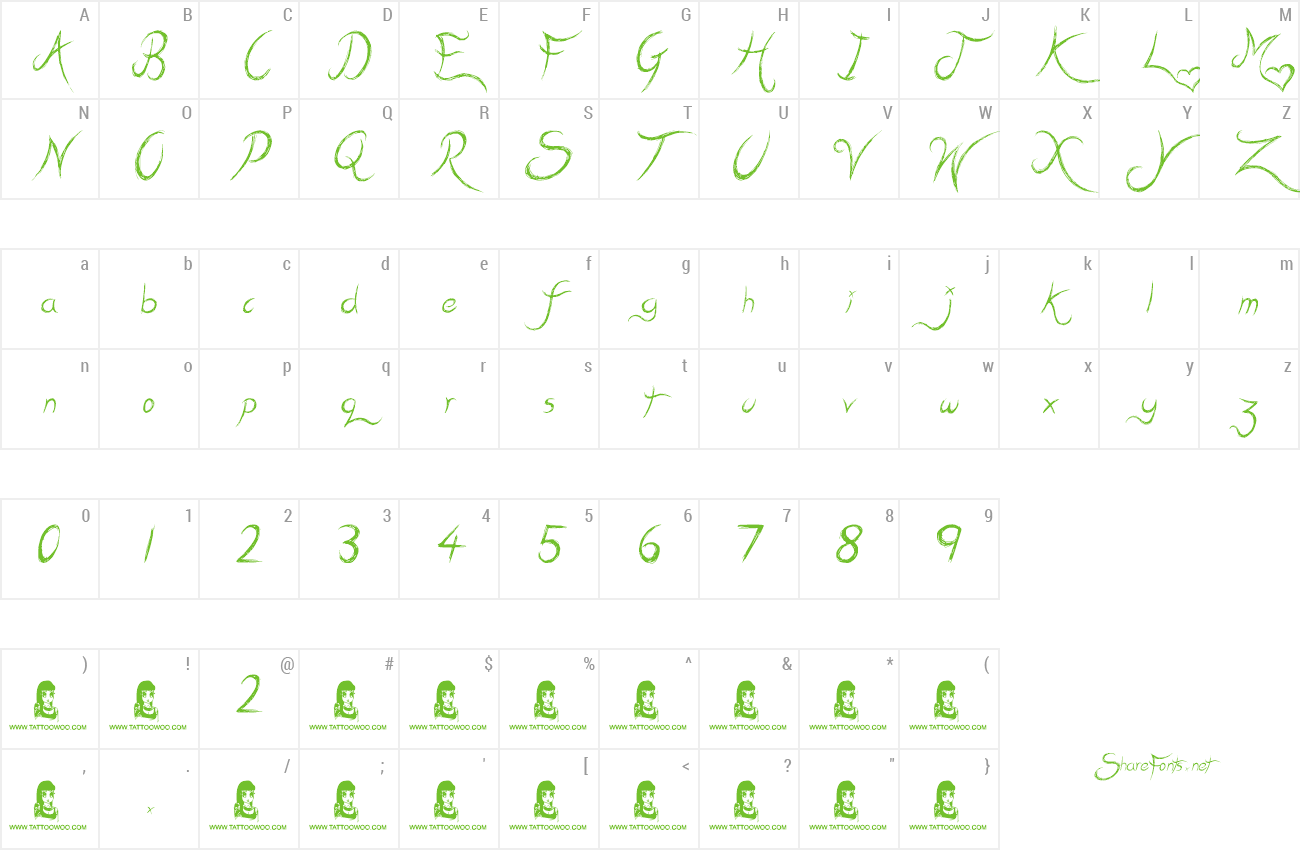 Font Kiss Me Quick Preview - Number (1300x850), Png Download