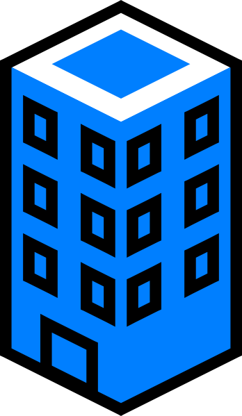 Office Building Blue Clip Art At Clker - Office Building Clip Art (348x599), Png Download