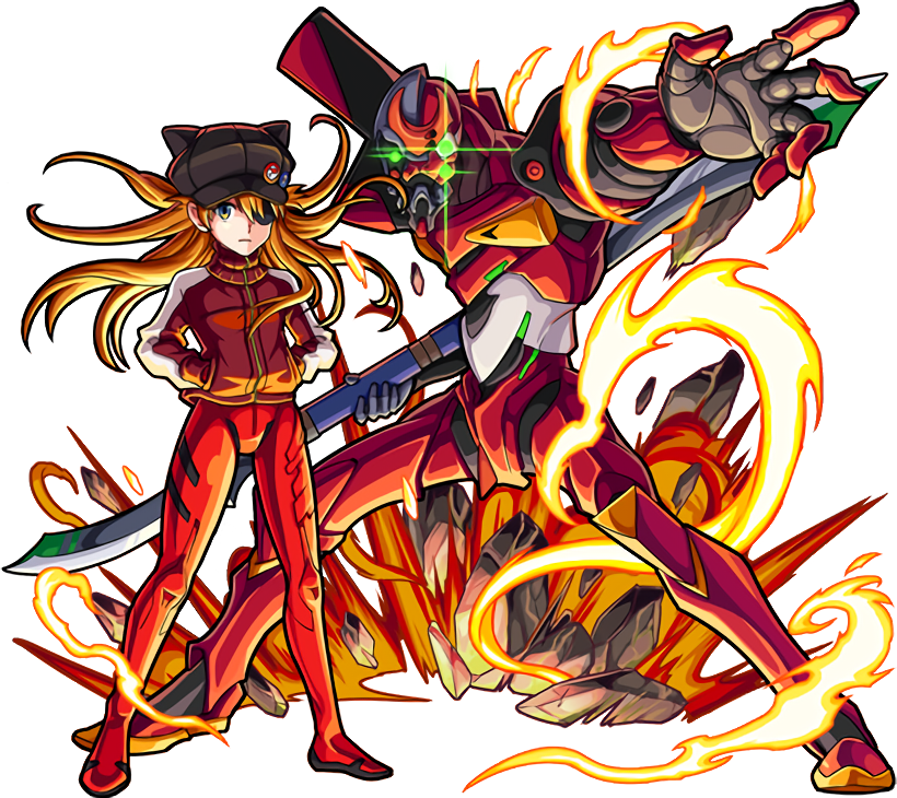 Asuka & Eva-02 - エヴァ 2 号機 モンスト (820x730), Png Download