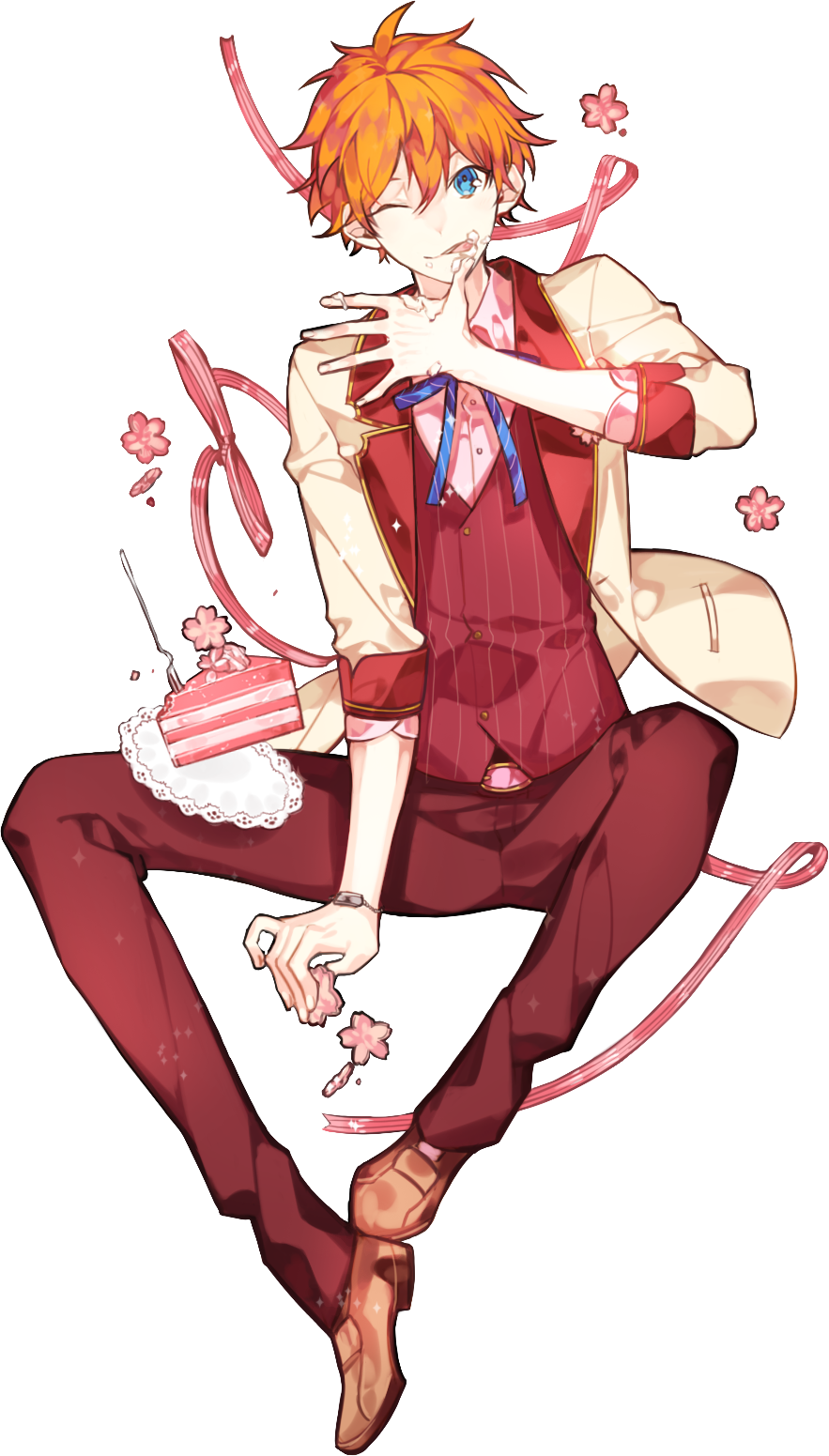 Primavera - Strawberry Blonde Anime Boy (883x1551), Png Download