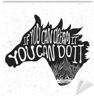 Typography Poster With Horse Head Silhouette And Mountains - Iphone 6s Horse Riding Case (400x400), Png Download