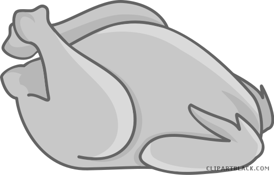 Chicken Food Animal Free Black White Clipart Images - Chicken Meat Line Art (540x344), Png Download