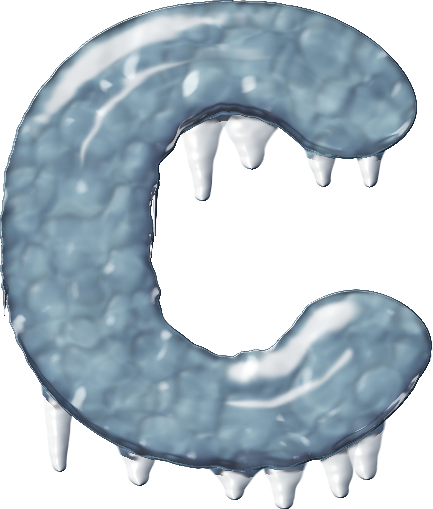 Presentation Alphabet Set - C In Ice Letter (433x509), Png Download